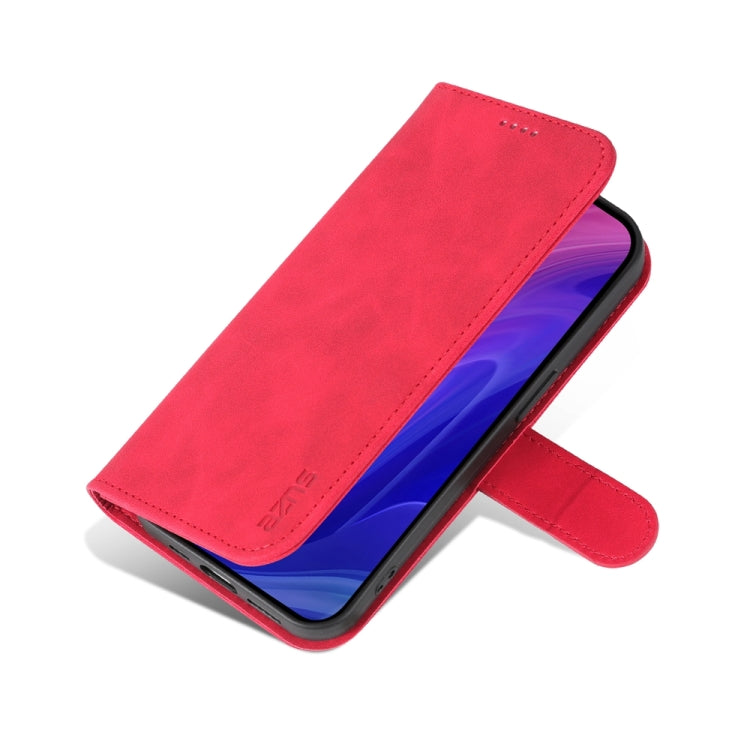For iPhone 15 Pro AZNS Skin Feel Calf Texture Flip Leather Phone Case(Red) by AZNS