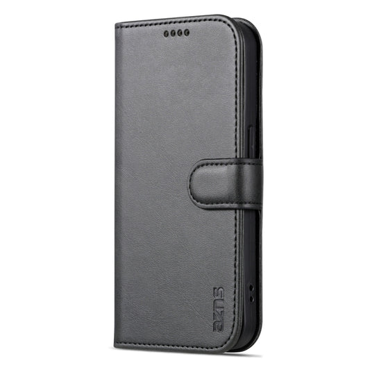 For iPhone 15 Pro AZNS Skin Feel Calf Texture Flip Leather Phone Case(Black) by AZNS