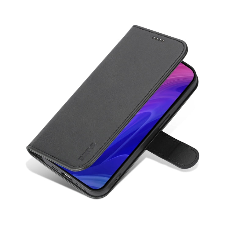 For iPhone 15 Pro AZNS Skin Feel Calf Texture Flip Leather Phone Case(Black) by AZNS