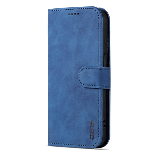 For iPhone 15 Pro Max AZNS Skin Feel Calf Texture Flip Leather Phone Case(Blue) by AZNS