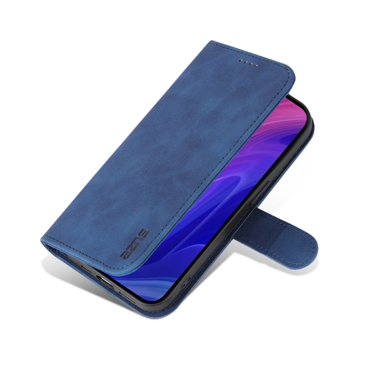 For iPhone 15 Pro Max AZNS Skin Feel Calf Texture Flip Leather Phone Case(Blue) by AZNS