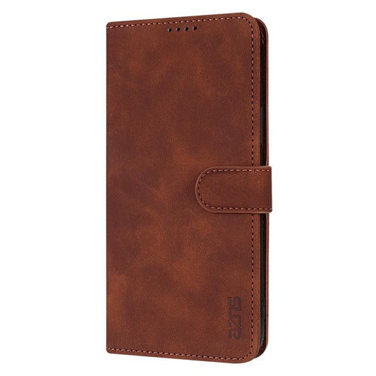 For iPhone 16e AZNS Skin Feel Calf Texture Flip Leather Phone Case(Brown) by AZNS