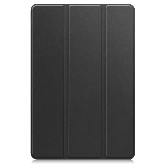 For Teclast M40 Pro 2023 Custer Pure Color 3-Fold Holder Leather Tablet Case(Black) by bashfashion