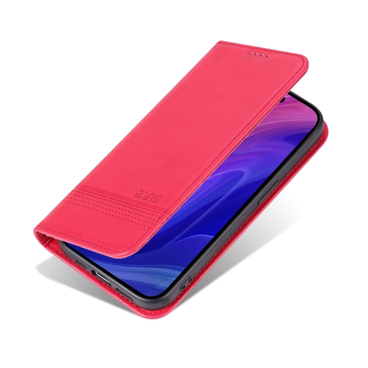 For iPhone 15 Pro AZNS Magnetic Calf Texture Flip Leather Phone Case(Red) by AZNS