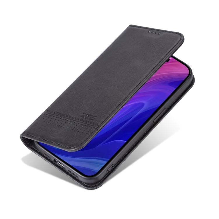 For iPhone 15 Pro AZNS Magnetic Calf Texture Flip Leather Phone Case(Black) by AZNS