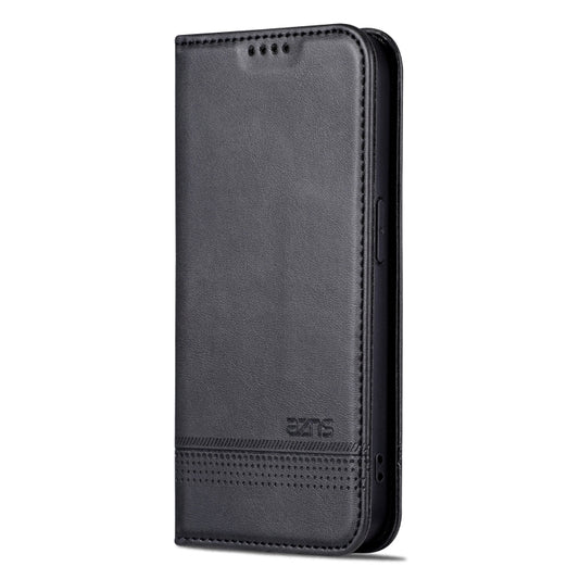 For iPhone 16 Pro Max AZNS Magnetic Calf Texture Flip Leather Phone Case(Black) by AZNS