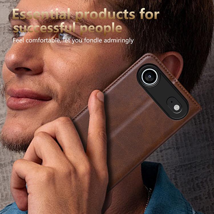For iPhone Air AZNS Magnetic Calf Texture Flip Leather Phone Case(Dark Brown) by AZNS