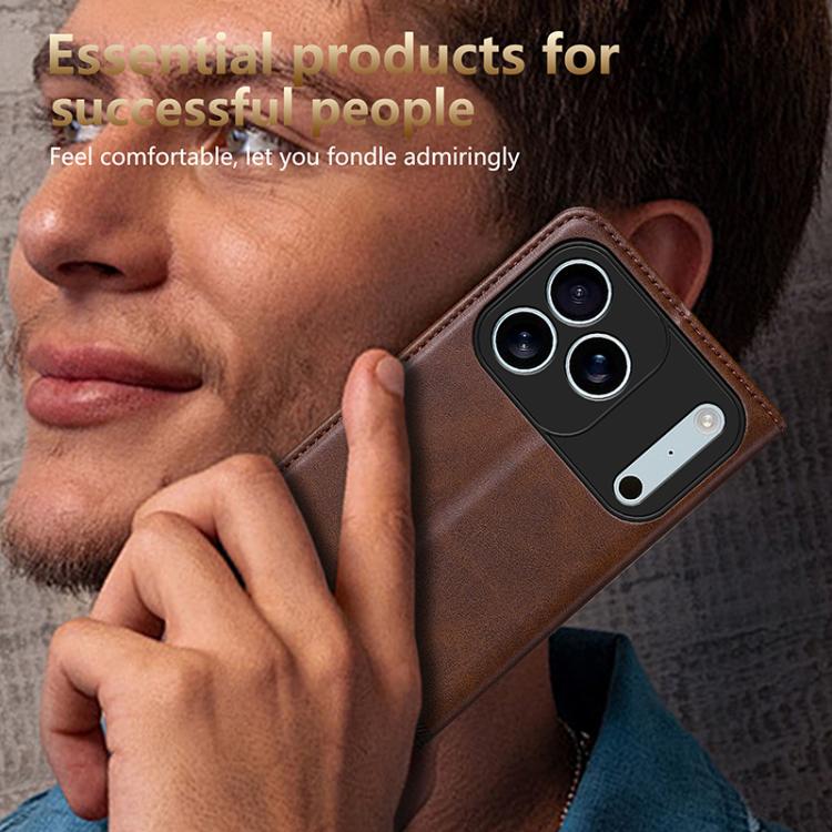 For iPhone 17 Pro AZNS Magnetic Calf Texture Flip Leather Phone Case(Dark Green) by AZNS