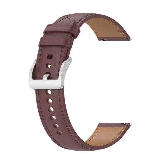 For Samsung Galaxy Watch 6 / 6 Classic Leather Replacement Watch Band(Dark Brown) by bashfashion