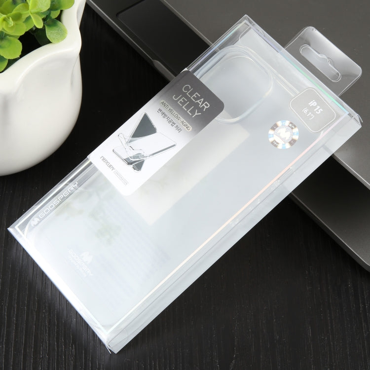 For iPhone 15 Plus GOOSPERY CLEAR JELLY Transparent TPU Soft Phone Case by GOOSPERY