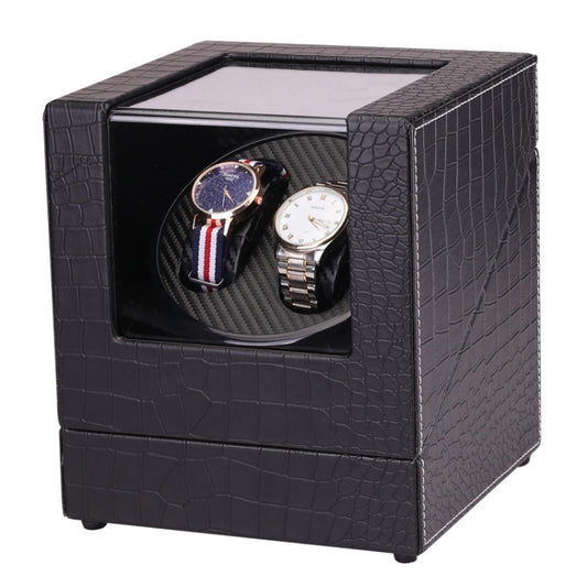 5 Gear Mechanical Automatic Watch Box Electric Motor Watch Shaker, US Plug, Style:Crocodile Pattern(Black) by bashfashion