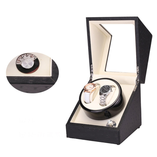 5 Gear Mechanical Automatic Watch Box Electric Motor Watch Shaker, US Plug, Style:Ostrich Pattern(White) by bashfashion
