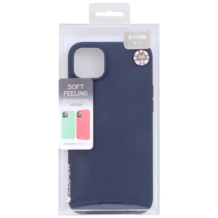 For iPhone 15 Pro GOOSPERY SOFT FEELING Liquid TPU Soft Phone Case(Dark Blue) by GOOSPERY
