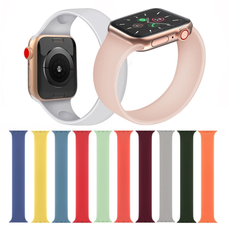 For Apple Watch Series 7 41mm / 6 & SE & 5 & 4 40mm / 3 & 2 & 1 38mm Solid Color Elastic Silicone Watch Band, Size:M 143mm(Sapphire Blue) by bashfashion