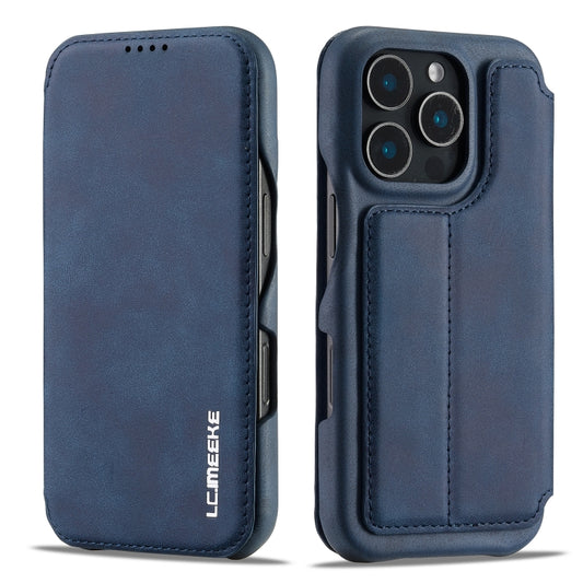 For iPhone 16 Pro LC.IMEEKE Hon Ancient Series Flip Leather Phone Case(Blue) by LC.IMEEKE