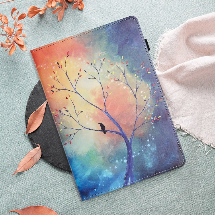 For Samsung Galaxy Tab S6 Lite Sewing Litchi Texture Smart Leather Tablet Case(Oil Painting Tree) by bashfashion