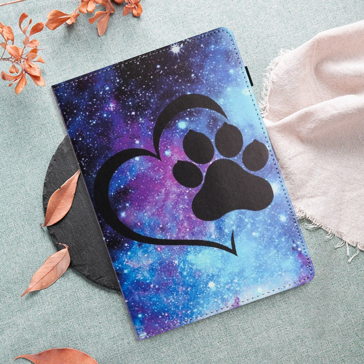 For Samsung Galaxy Tab S6 Lite Sewing Litchi Texture Smart Leather Tablet Case(Footprint) by bashfashion