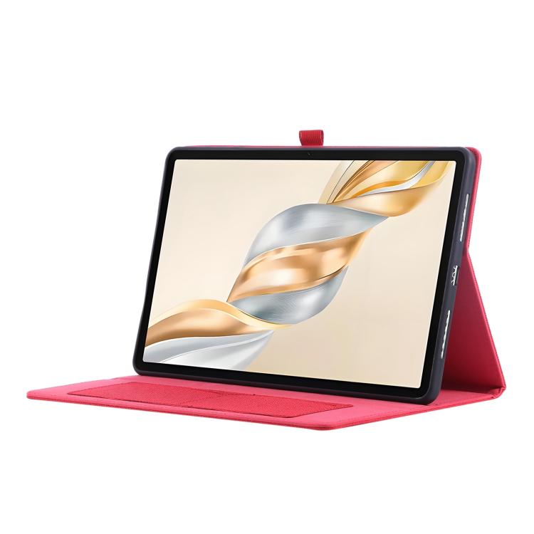 For Honor Pad X9a Fabric Texture Horizontal Flip Leather Tablet Case(Red) by bashfashion