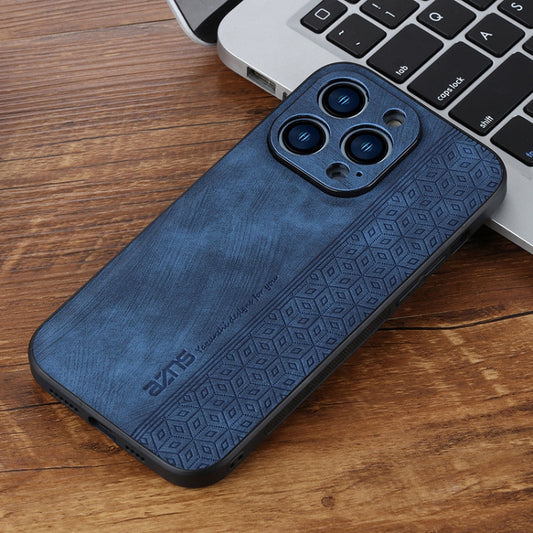 For iPhone 15 Pro AZNS 3D Embossed Skin Feel Phone Case(Sapphire Blue) by AZNS
