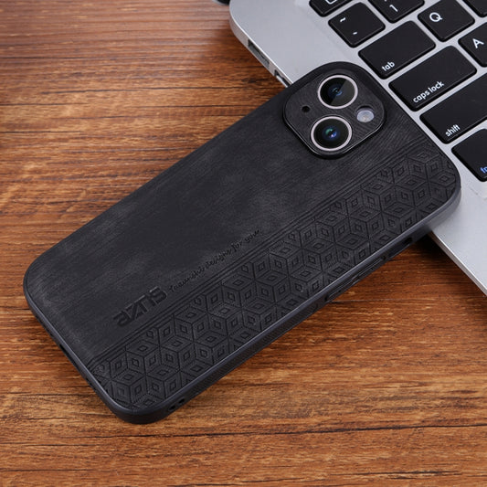 For iPhone 15 Plus AZNS 3D Embossed Skin Feel Phone Case(Black) by AZNS
