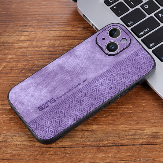 For iPhone 15 Plus AZNS 3D Embossed Skin Feel Phone Case(Purple) by AZNS