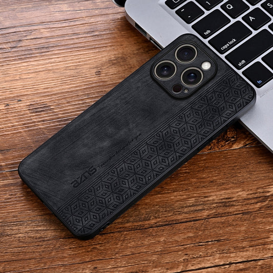 For iPhone 16 Pro Max AZNS 3D Embossed Skin Feel Phone Case(Black) by AZNS