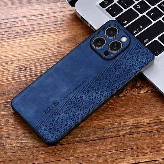For iPhone 16 Pro Max AZNS 3D Embossed Skin Feel Phone Case(Sapphire Blue) by AZNS