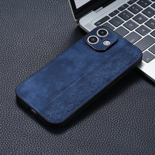 For iPhone 16 Plus AZNS 3D Embossed Skin Feel Phone Case(Sapphire Blue) by AZNS