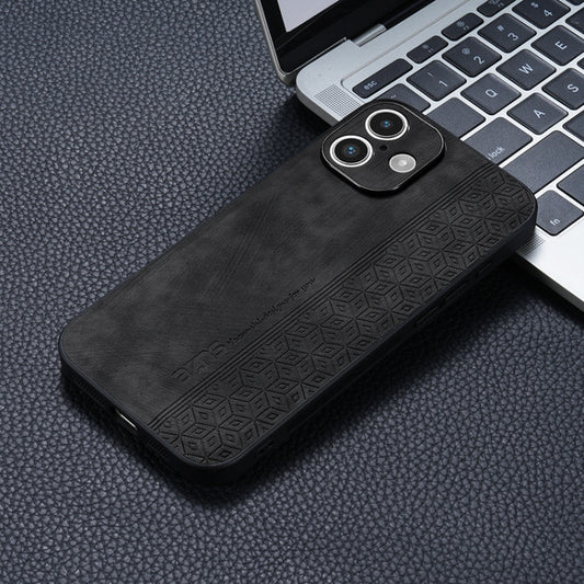 For iPhone 16 AZNS 3D Embossed Skin Feel Phone Case(Black) by AZNS