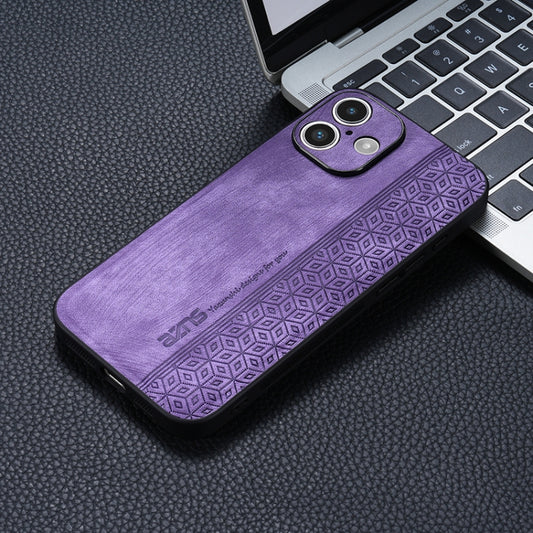 For iPhone 16 AZNS 3D Embossed Skin Feel Phone Case(Purple) by AZNS