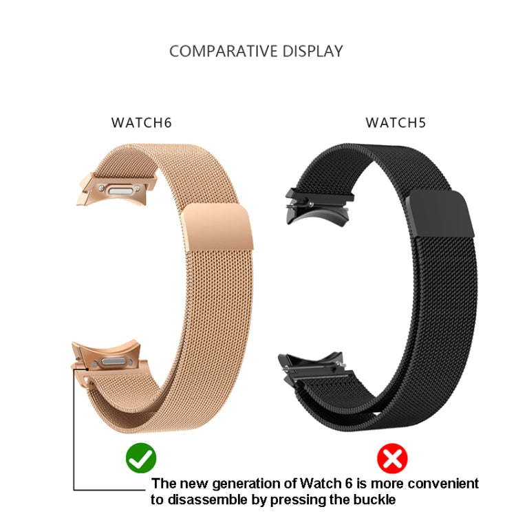 For Samsung Galaxy Watch 6 Milanese Metal Watch Band(Rose Gold) by bashfashion
