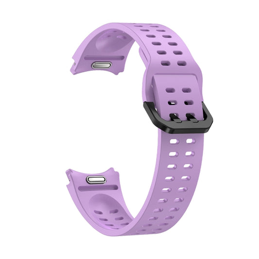 For Samsung Galaxy Watch 6 Double-row Hole Solid Color Silicone Watch Band(Purple) by bashfashion