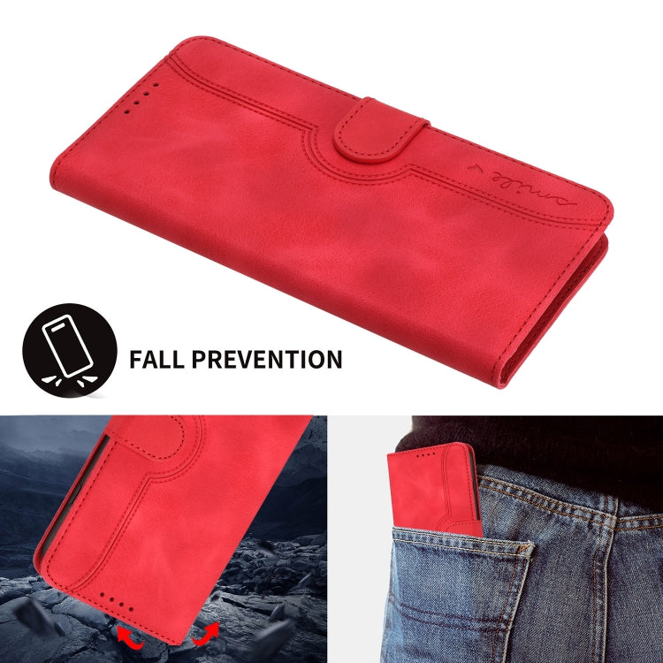 For iPhone 16e Heart Pattern Skin Feel Leather Phone Case(Red) by bashfashion