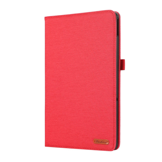 For Lenovo Tab M10 5G 10.6 Horizontal Flip TPU + Fabric PU Leather Tablet Case(Red) by bashfashion