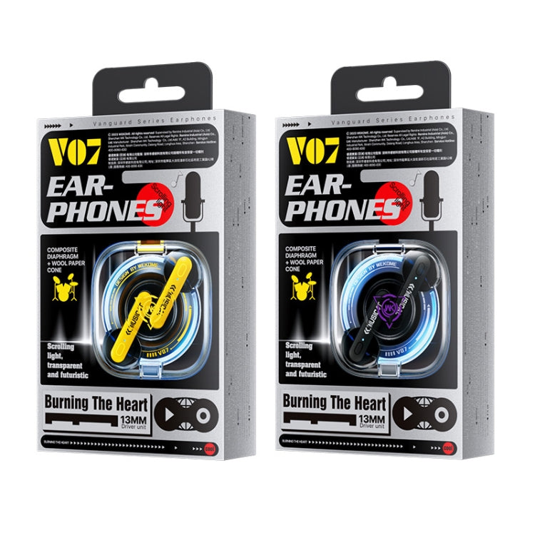 WK V07 Vanguard Series Starshards Wireless Bluetooth Earphone(Yellow) by WK