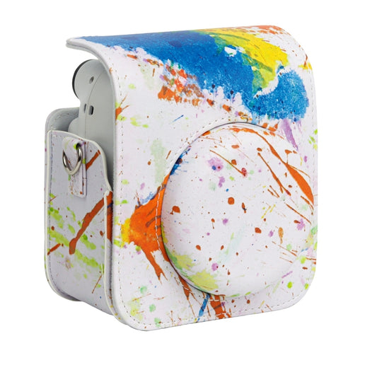 For FUJIFILM instax mini 12 Painted Full Body Leather Case Camera Bag with Strap(Splash Ink Watercolor) by bashfashion