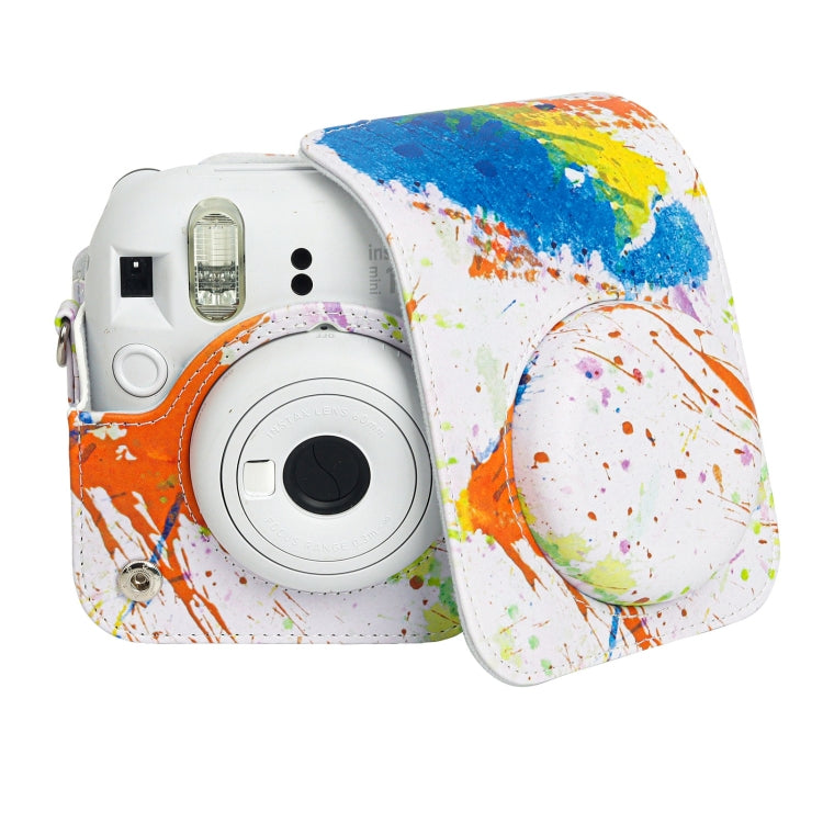 For FUJIFILM instax mini 12 Painted Full Body Leather Case Camera Bag with Strap(Splash Ink Watercolor) by bashfashion