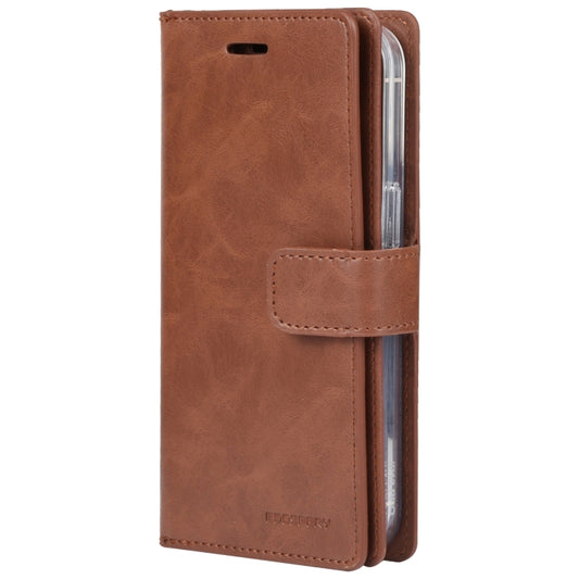 For iPhone 15 Plus GOOSPERY MANSOOR DIARY 9 Card Slots Leather Phone Case(Brown) by GOOSPERY