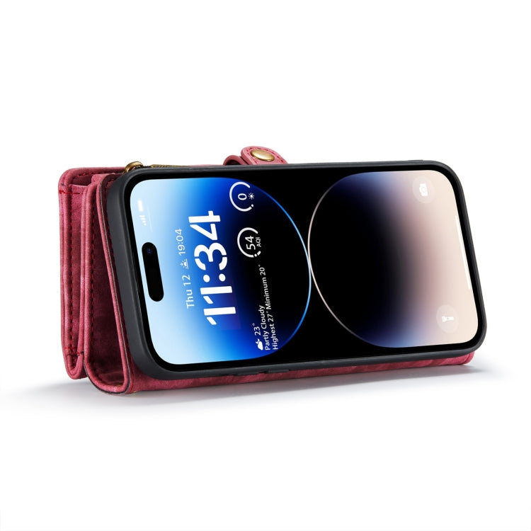 For iPhone 15 Pro CaseMe 008 Detachable Multifunctional Leather Phone Case(Red) by CaseMe