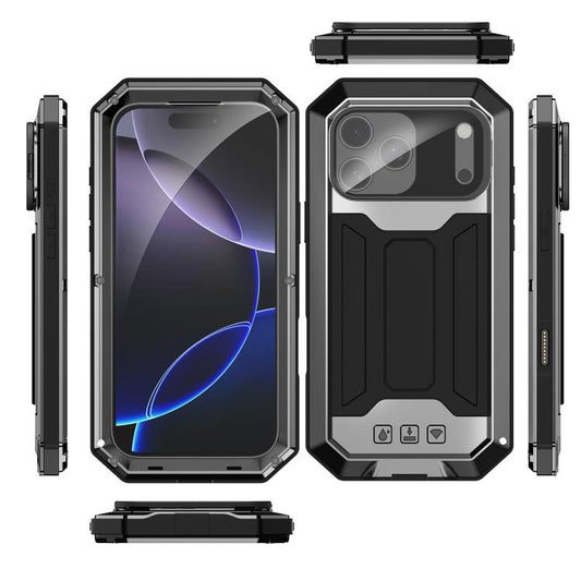 For iPhone 17 Pro Max R-JUST Sliding Camera IP54 Life Waterproof Holder Phone Case(Black) by R-JUST