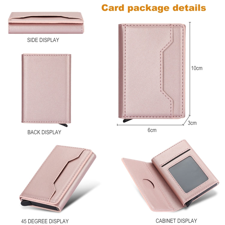 Anti Theft Brush Card Bag, Size:10x6x3cm(Rose Gold) by bashfashion