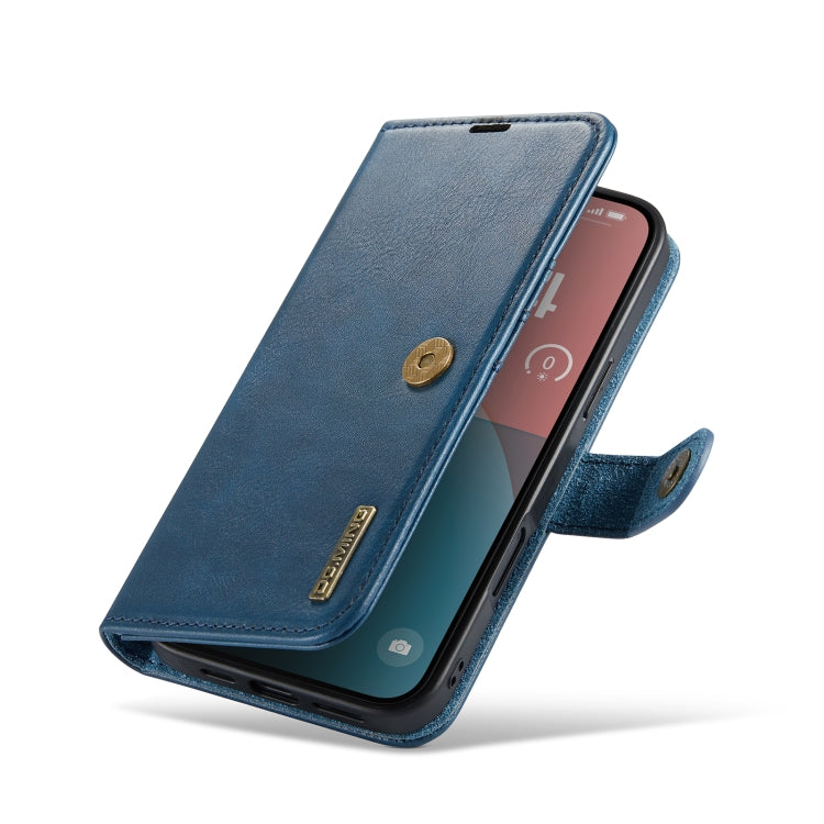 For iPhone 16 Plus DG.MING Crazy Horse Texture Detachable Magnetic Leather Phone Case(Blue) by DG.MING