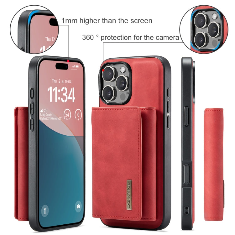 For iPhone 16 Pro Max DG.MING M1 Series 3-Fold Multi Card Wallet Leather Phone Case(Red) by DG.MING