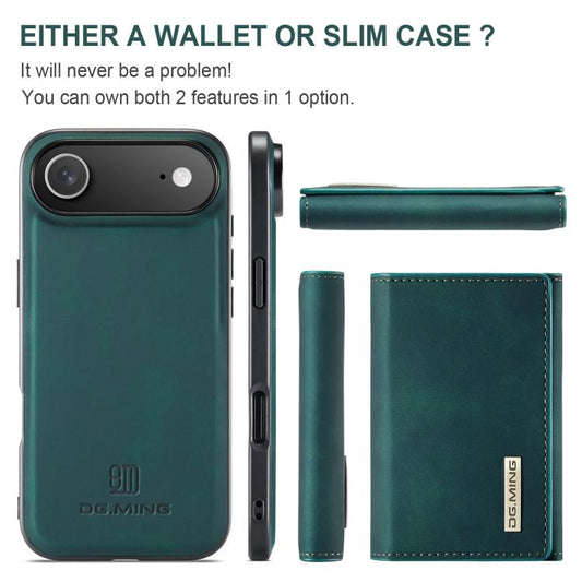 For iPhone Air DG.MING M1 Series 3-Fold Multi Card Wallet Leather Phone Case(Green) by DG.MING