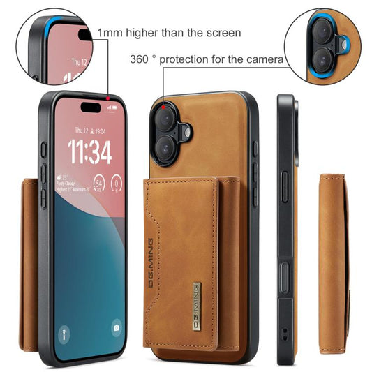 For iPhone 17 DG.MING M2 Series 3-Fold Card Bag Wallet Leather Phone Case(Brown) by DG.MING