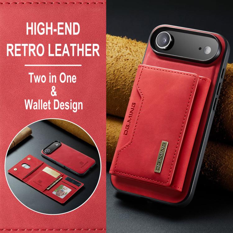 For iPhone Air DG.MING M2 Series 3-Fold Card Bag Wallet Leather Phone Case(Red) by DG.MING