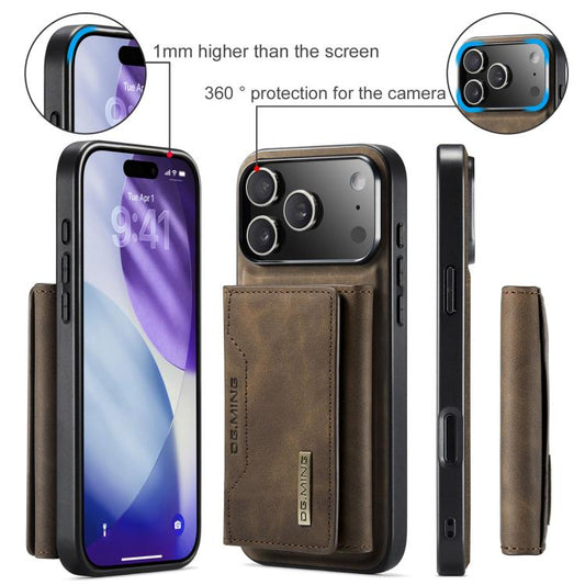 For iPhone 17 Pro Max DG.MING M2 Series 3-Fold Card Bag Wallet Leather Phone Case(Coffee) by DG.MING