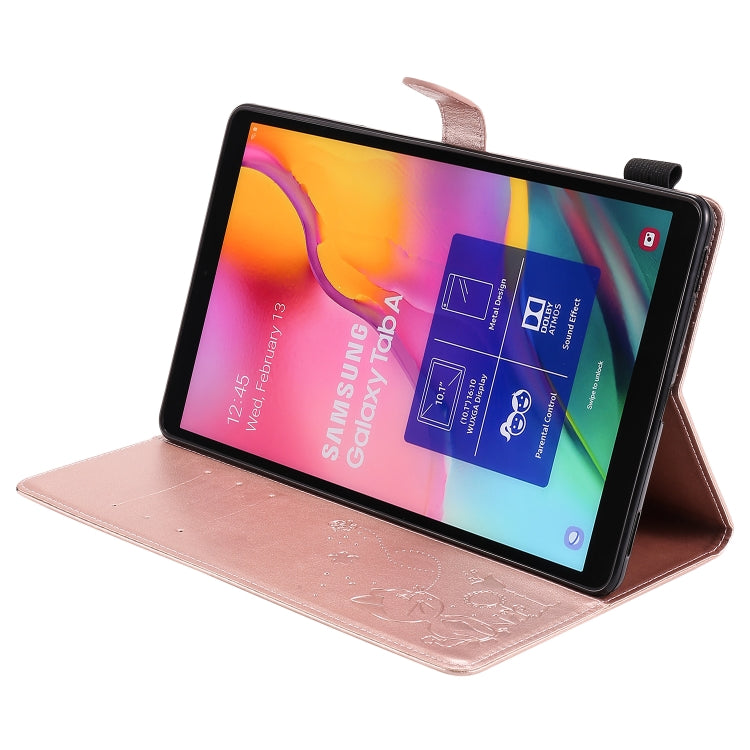 For Samsung Galaxy Tab A9.7 T550 Cat Bee Embossing Pattern Shockproof Table PC Protective Horizontal Flip Leather Case with Holder & Card Slots & Wallet & Pen Slot & Wake-up / Sleep Function(Rose Gold) by bashfashion