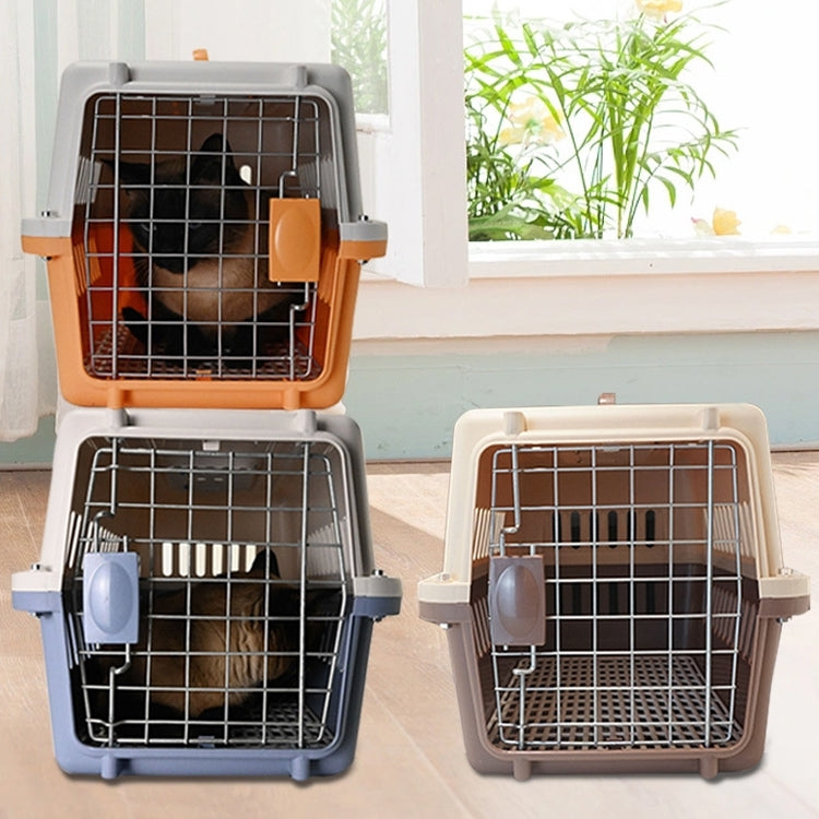 Pet Aviation Box Portable Travel Cat Cage Small Dog Air Transport Box 48x32x30cm(Orange) by bashfashion