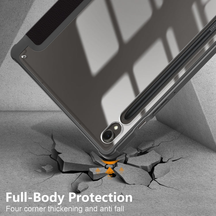 For Samsung Galaxy Tab S9 Acrylic 3-folding Painted Smart Leather Tablet Case(Big Eyes ME) by bashfashion